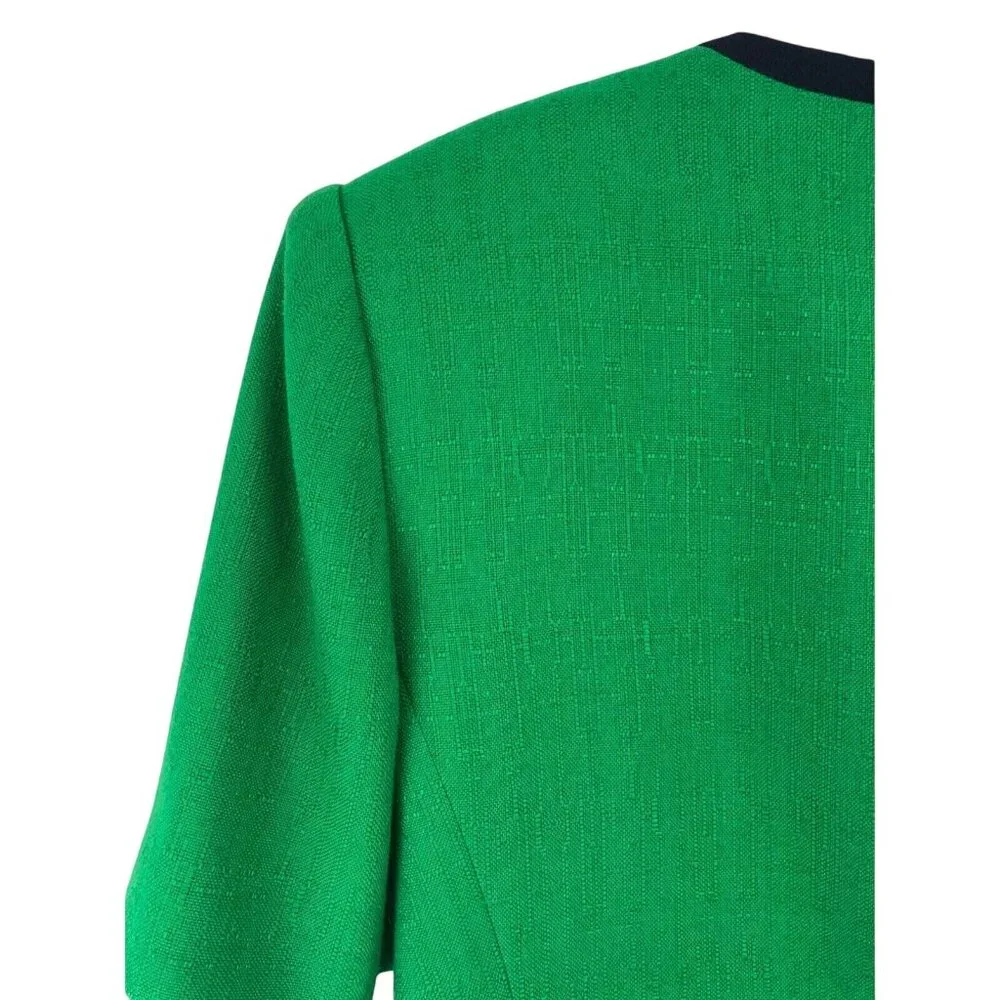 Kasper Skirt Suit 2 Piece Set Womens Size Petite 6P Green/Navy Blue - Picture 9 of 16